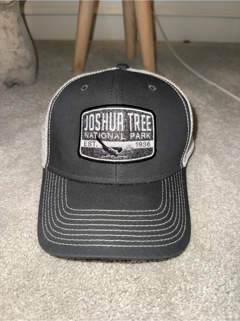 Ouray Sportswear Black and White Joshua Tree National Park Trucker Hat